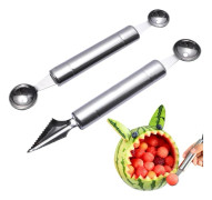 Set med 2-delade kulformare och skärverktyg - Melonkuljärn i rostfritt stål för olika frukter - Kärnborttagare - DIY köksverktyg