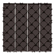 Kopplade Terrassplattor-Duoku-10-pack-Plastgolv Vattentålig-300x300 mm-9290 c㎡-Mörkbrun