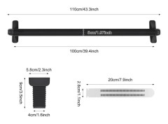 Takräcke - Tvärbalkar - 2-Pack - Längd 100 cm - Aluminium - Med lås - Max 75 kg - För 4–5-dörrars bil - Svart