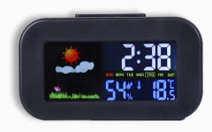 wxsp 1 Styck Multifunktionell Väderklocka Svart Stor Skärm Elektronisk Väckarklocka Kalender Temperatur Luftfuktighet Sovrum Skrivbord Digital