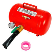 Portabel tryckluftstank - 20 L kompressortank - Max 10 bar (1 MPa) - Rek 6–8 bar - Järn 3 mm - För bildäck - Röd