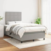 Maison Exclusive - Sängbotten med lameller och madrass Ljusgrå 120x200cm Tyg