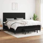 Maison Exclusive - Sängbotten med ribbor och svart madrass 200x200 cm Tyg
