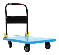 Plattformsvagn - Hopfällbar transportvagn - 400 kg Kapacitet - 4 Hjul - Halkskyddad Lastyta - TPR-Hjul - Röd