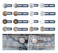 16 Jeansknappsförlängare - Knapphålsförlängare, Midjebandsförlängare - Ingen sömnad krävs - Unisex
