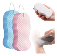 2025 Magisk Exfolierande Badsvamp - Ultramjuk, hudvänlig, återanvändbar 3D-exfolierande badsvamp för vuxna och barn (rosa och blå)