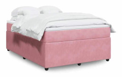 Sängram med madrass - Exklusivt Hem - 160x200 cm - Rosa sammet - Maximal avslappning
