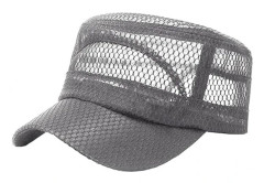 Keps - Basebollkeps - Basebollkepsar för män - Löparkepsar - Platt militärkeps för sommaren med mesh - Universal UV-resistent justerbar basebollkeps - Grå