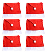 2/4/6 STK Röd ovävd julhatt Cover Hudvänliga säten Juldekorativt cover till vardagsrummet Hem 6pcs
