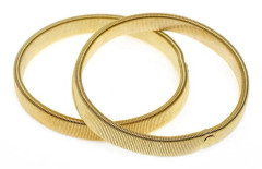 Ärmhållare - 17cm - Metall - Elastisk - Set om 2 (1 par) - Guldfärgad