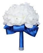 Kungsblå - brudbukett, färska blommor lämpliga för hem- och bröllopsdekorationer, juldekorationer, konstgjorda blomsterarrangemang