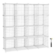 16 Cube Metal Wire Storage Organiser – White – Modular DIY Design