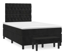 Maison Exclusive - Sängbotten med lameller och madrass Svart 120x200 cm Sammet