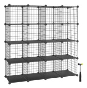 Metal Wire Cube Organizer – Metal – White – Modular Design with 16 Cubes