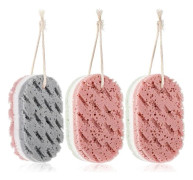 3-pack badsvampar för kvinnor, djupt exfolierande loofah kroppsskrubb, stor badsvamp, badtillbehör