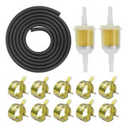 Bränslefilter Två 10cm bensinfilter Inline bränslefilter med 5mm och 8mm anslutningar typ Filter Klar Inkluderar 2-meters bränsleslang och 10 13-delar