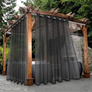 2-pack - Vattentät för utomhusbruk Enfärgad Transparent uteplatsgardiner Solskydd och UV med breda ringar Lämplig för inomhusbruk, living_yu