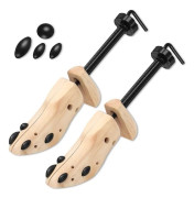 ING Unisex skoträd, 1 par skoträd i furu, med 4 innersulor, justerbar bredd och längd, storlek M