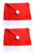2/4/6 STK Röd ovävd julhatt Cover Hudvänliga säten Juldekorativt cover till vardagsrummet Hem 2pcs