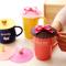 Bowknot Bow Silicon Anti-damm Mugg Cap Cup Glaslock Läcksäker C