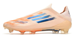 Elite-level laceless football boots for men and women, suitable for hard court, orange. Orange 34