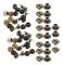 30 Set Boknitar Räfflade Platt Mässing Läderbindningsknapp Spik 9,5x6mm Skruv 4mm (Brons)