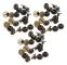 30 Set Boknitar Räfflade Platt Mässing Läderbindningsknapp Spik 9,5x6mm Skruv 4mm (Brons)