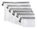 Zip Mesh Bags, 12 Pcs Mesh Zipper Pouch Document Wallet Clear Pvc Zipper File Acsergery Gift