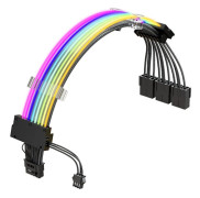 Flätad PCIE5.0 (16Pin / 12+4) 16AWG Slädad Högströms Strömkabel Ersättning PCI-E5.0 Strömförsörjningskabel Adapter