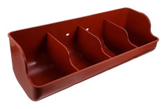 [KK] Hållbar monterbar grisränna kompatibel med boskap, rostfri hink kompatibel med torr- och våtfoder, utfodringslösning för lantbruk Light Brown 46x18cm