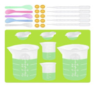Silikon Mätkoppar för Resin, Resin Kit med 250ml 100ml Non-Stick Blandningskoppar, Silikon