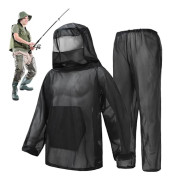 Flugnät Skjorta Biodling 2-Delsdräkt Jacka, Kontrollsköldsskydd, Utomhusskydd för Fiske Trädgårdsarbete Vandring XL-XXL (175-185 cm) (FMY) One size