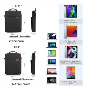 Tablet Fodral Notebook 13 Tum, Axelväska för Notebook och Ipad Galaxy Tab Ljusgrå