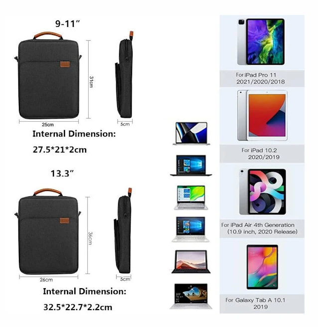 Tablet Fodral Notebook 13 Tum, Axelväska för Notebook och Ipad Galaxy Tab Ljusgrå