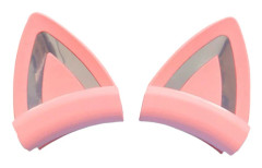 Avtagbara Katöron Silikon Dekorationer Förbättrar Hörlursstilar Fästen Pink