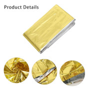 Termisk nödfilt för överlevnad utomhus, lämplig för vandring, camping, räddning och första hjälpen, 1-pack Gold 140*210cm
