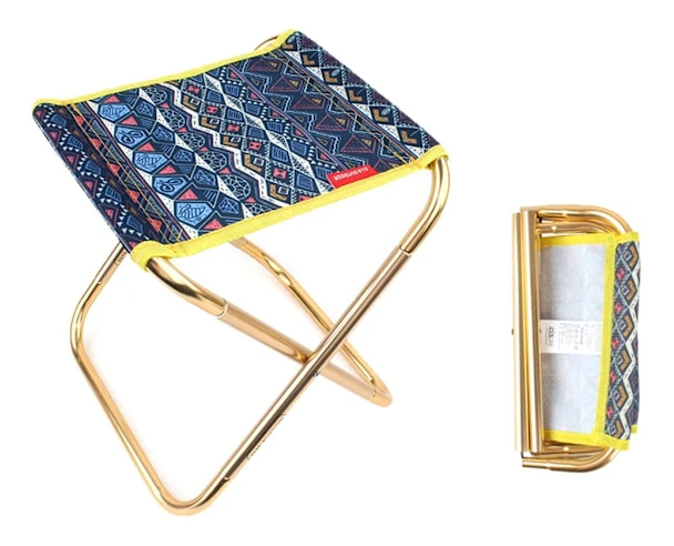 Campingpall, Mini Hopfällbar Pall med Bärväska, Aluminiumlegering Lättvikts Hopfällbar Fiskepall Utomhus