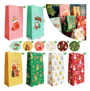 Julklappspåsar med 24 set juldekaler Adventskalender Godispåsar - MC1-18
