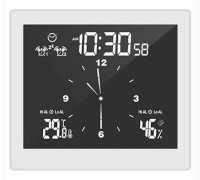 TS-WP10 Multifunktionell badrumstemperatur och fuktighetslarmklocka Vattentät LCD-skärm Kreativ timerautomation B