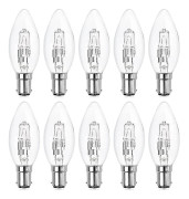 10-pack B15d Halogenlampor, Dimbar 42w C35 Halogenljuslampa 42w B15d