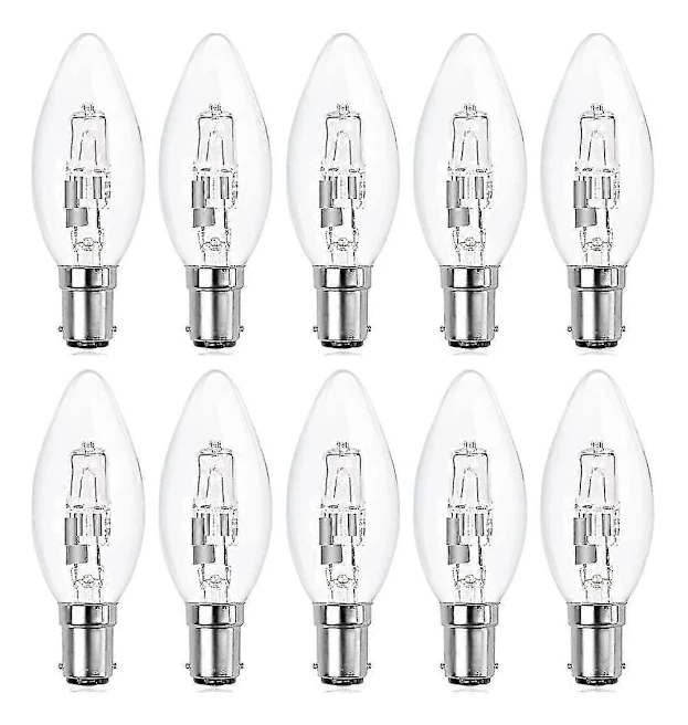 10-pack B15d Halogenlampor, Dimbar 42w C35 Halogenljuslampa 42w B15d