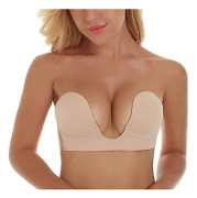 Invisible Bra Backless Strapless Bra Reusable Sticky Boobs Deep Plunge Silicone Push Up Adhesive Bras For Women A