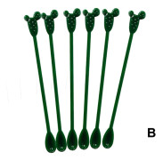 6st Cocktail Ice Drink Swizzle Sticks Återanvändbara Nyhet Swizzle Sticks för Tropical Beach Party Dark Green B