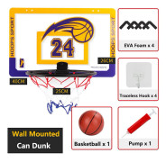 Inomhus Basket Hoop Set Barn Sportspel Leksaker för Barn Vuxna Purple Gold