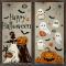 6 ark Halloween Fönsterdekorationer - Vintage Spöke, Ond Pumpa, Fladdermusdesign, Återanvändbara Statiska Dekaler för Halloween & Höstfest