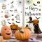 6 ark Halloween Fönsterdekorationer - Vintage Spöke, Ond Pumpa, Fladdermusdesign, Återanvändbara Statiska Dekaler för Halloween & Höstfest