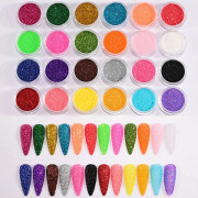 24-pack nagelglitter i olika färger