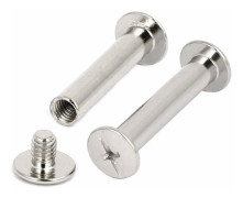 Chicago Bindningsskruvar, 30-pack Metall Chicago Knapp Bindningsskruvar Sortimentskit Förnicklade Bindningsskruvar Binder Post Dockningsnitar, Silver