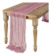 Bröllopsbordslöpare för bohemisk bordsdekoration Pink 90*180cm