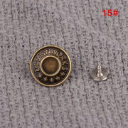 17 mm jeanstryckknapp Syfri knapp med skruvbyxor Ch